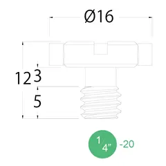 Kupo KS-135 1/4''-20 D-Ring Screws Kameraskruer (5stk) 8mm skaft.