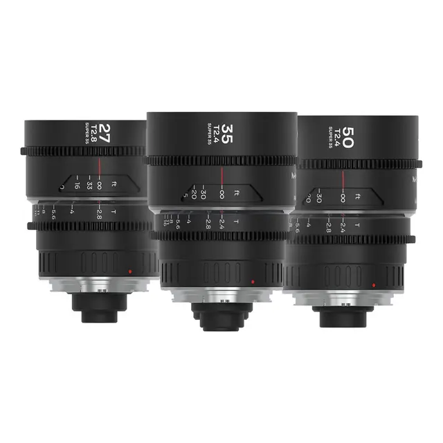 Laowa Nanomorph S35 Prime 3-Lens Bundle Arri PL + EF. 27mm, 35mm, 50mm. Silver 