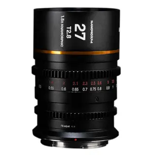 Laowa Nanomorph S35 Prime 3-Lens Bundle Sony E. 27mm, 35mm, 50mm. Amber
