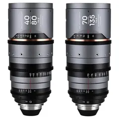 Laowa Sunlight 40-80mm/70-135mm T4.5 2x Bundle. Anamorphic Zoom (Amber) Arri PL