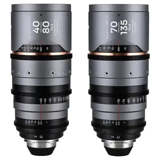 Laowa Sunlight 40-80mm/70-135mm T4.5 2x Bundle. Anamorphic Zoom (Amber) Arri PL