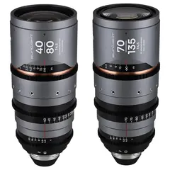Laowa Sunlight 40-80mm/70-135mm T4.5 2x Bundle. Anamorphic Zoom (Amber) Arri PL
