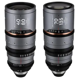 Laowa Sunlight 40-80mm/70-135mm T4.5 2x Bundle. Anamorphic Zoom (Amber) Arri PL