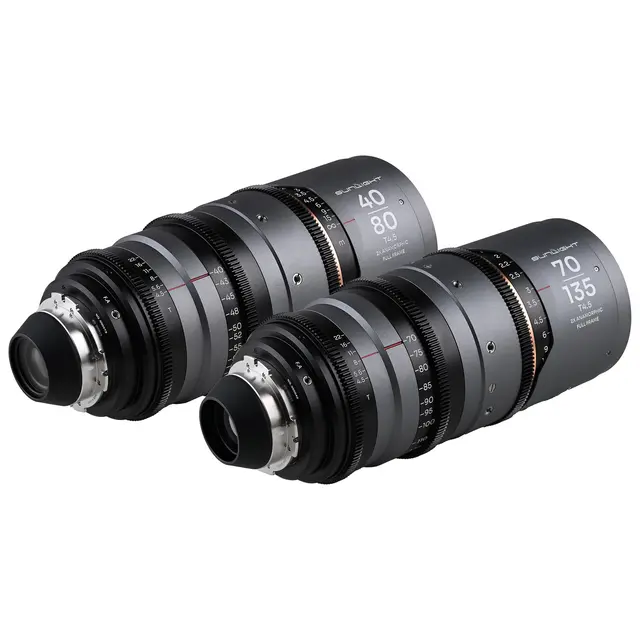 Laowa Sunlight 40-80mm/70-135mm T4.5 2x Bundle. Anamorphic Zoom (Amber) Arri PL 