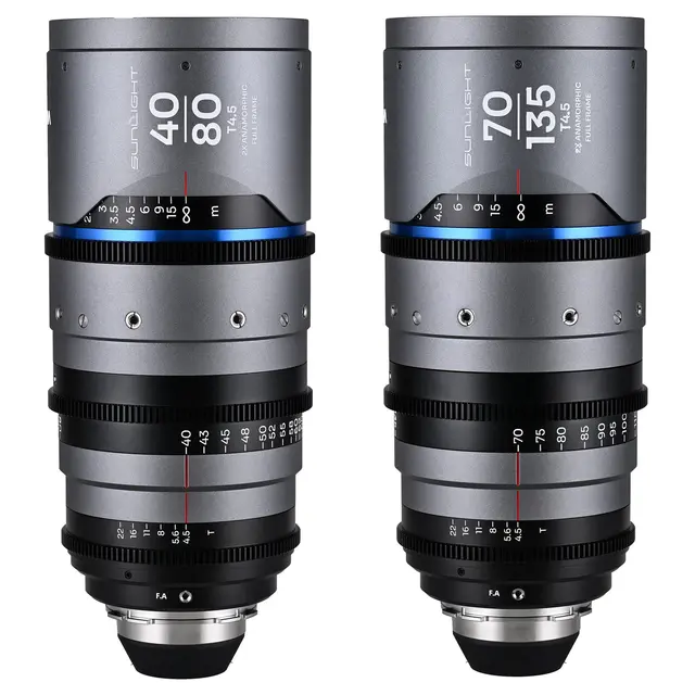 Laowa Sunlight 40-80mm/70-135mm T4.5 2x Bundle. Anamorphic Zoom (Blue) Arri PL 