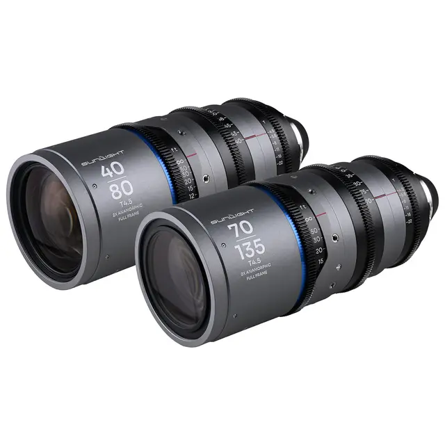 Laowa Sunlight 40-80mm/70-135mm T4.5 2x Bundle. Anamorphic Zoom (Blue) Arri PL 