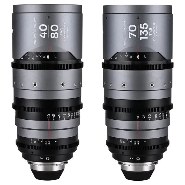 Laowa Sunlight 40-80mm/70-135mm T4.5 2x Bundle. Anamorphic Zoom (Clear) Arri PL 