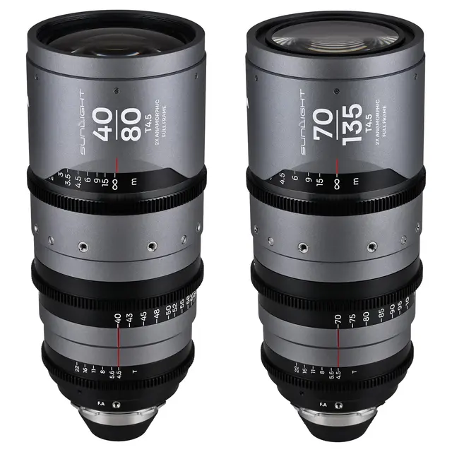 Laowa Sunlight 40-80mm/70-135mm T4.5 2x Bundle. Anamorphic Zoom (Clear) Arri PL 