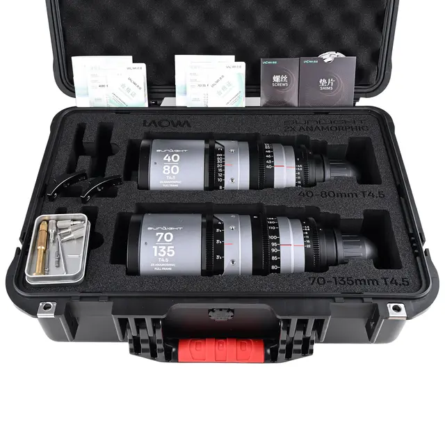Laowa Sunlight 40-80mm/70-135mm T4.5 2x Bundle. Anamorphic Zoom (Clear) Arri PL 