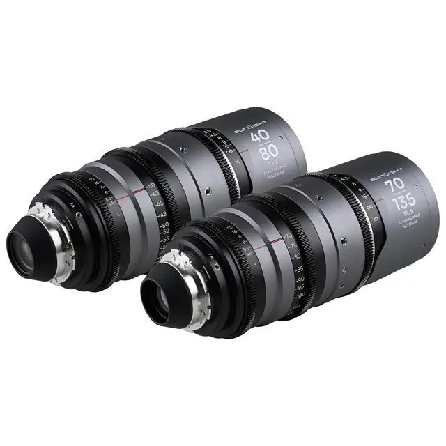 Laowa Sunlight 40-80mm/70-135mm T4.5 2x Bundle. Anamorphic Zoom (Silver) Arri PL 