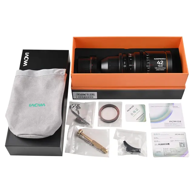 Laowa Nanomorph LF 42mm T2.9 1.5X Amber. Arri PL/Canon EF 