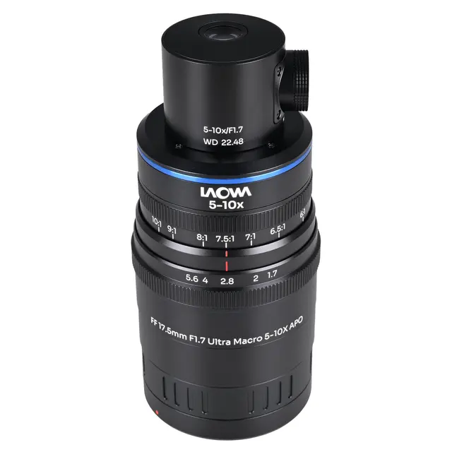 Laowa Aksen 17.5mm f/1.7 5-10X Coaxial Canon RF. Ultra Macro APO 