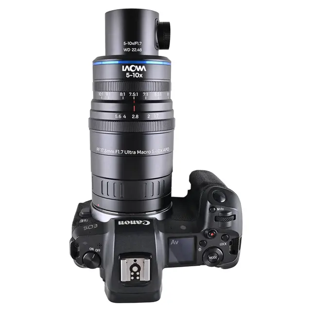Laowa Aksen 17.5mm f/1.7 5-10X Coaxial Canon RF. Ultra Macro APO 