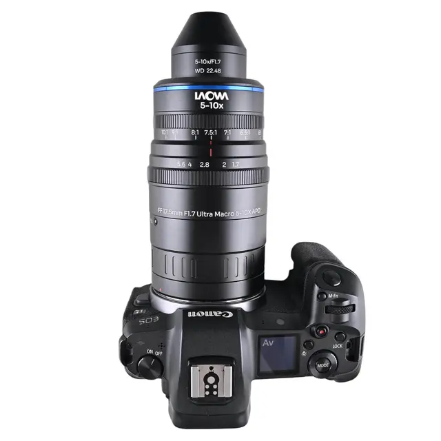 Laowa Aksen 17.5mm f/1.7 5-10X Canon RF. Ultra Macro APO 