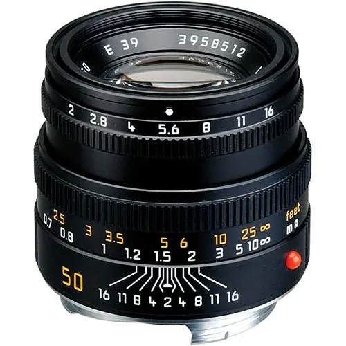 Leica Summicron-M f/2 50mm, Sort Filterfatning E39 