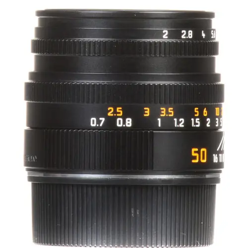 Leica Summicron-M f/2 50mm, Sort Filterfatning E39 