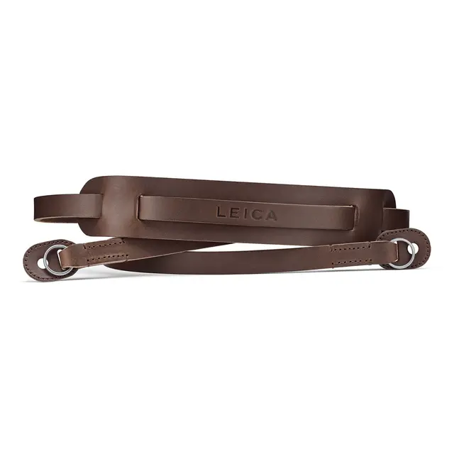 Leica Carrying Strap with Shoulderpad Dark Brown Leather 