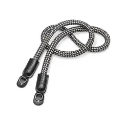 Leica Carrying Strap Black/White Round braided rayon &amp; leather cord