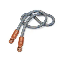 Leica Carrying Strap Cognac/Denim Blue Round braided rayon &amp; leather cord