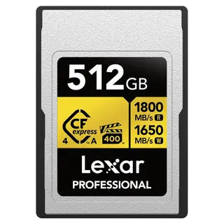 Lexar CFexpress A 4.0 Pro Gold 512GB Type A. R1800/W1650
