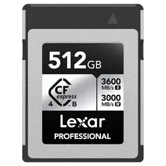 Lexar CFexpress B Pro Silver 512GB Type B. R3000/W2600