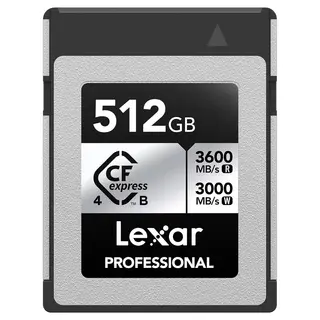 Lexar CFexpress B Pro Silver 512GB Type B. R3000/W2600