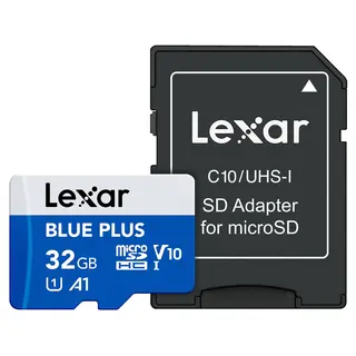 Lexar microSDHC Blue Plus 32GB UHS-I 100MB/s read C10/A1/U1 (V10) 32GB