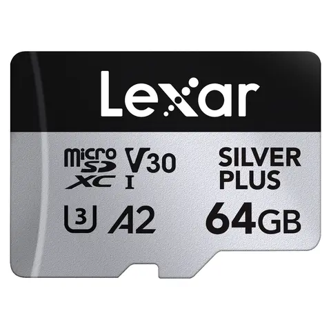 Lexar Pro Silver Plus microSDXC 64GB V30, Max Read 205 - Write 100 MB/s