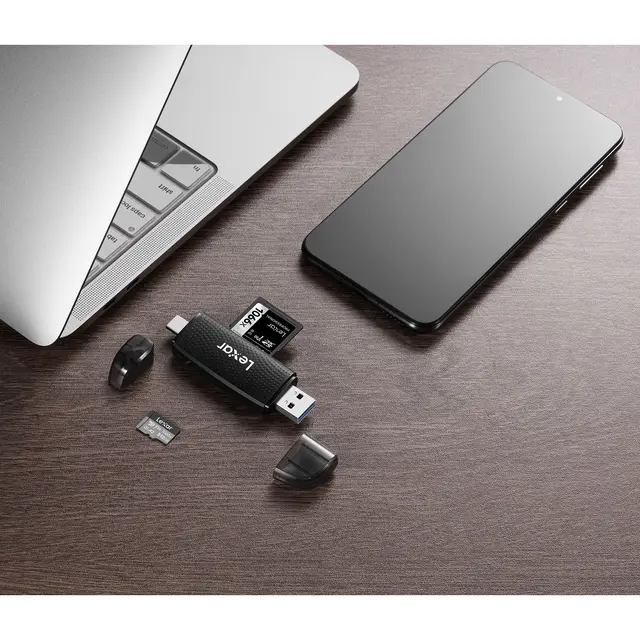 Lexar Kortleser Dual Slot USB-A/C For SD og microSD (USB 3.1) 
