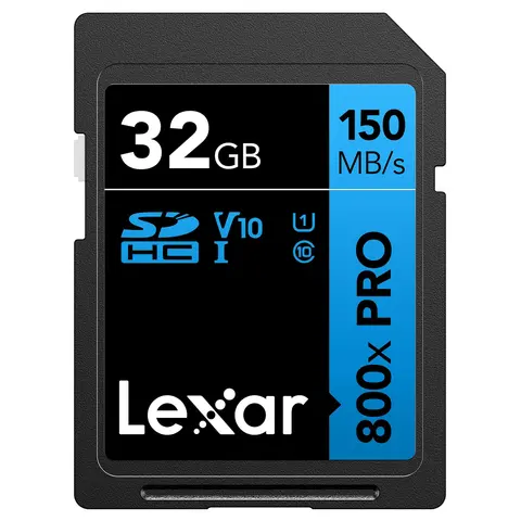 Lexar Pro 800X SDXC UHS-I U3 (V30) 32GB V30, Max Read 150 - Write 45 MB/s
