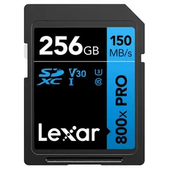 Lexar Pro 800X SDXC UHS-I U3 (V30) 256GB 256GB. R150/W45