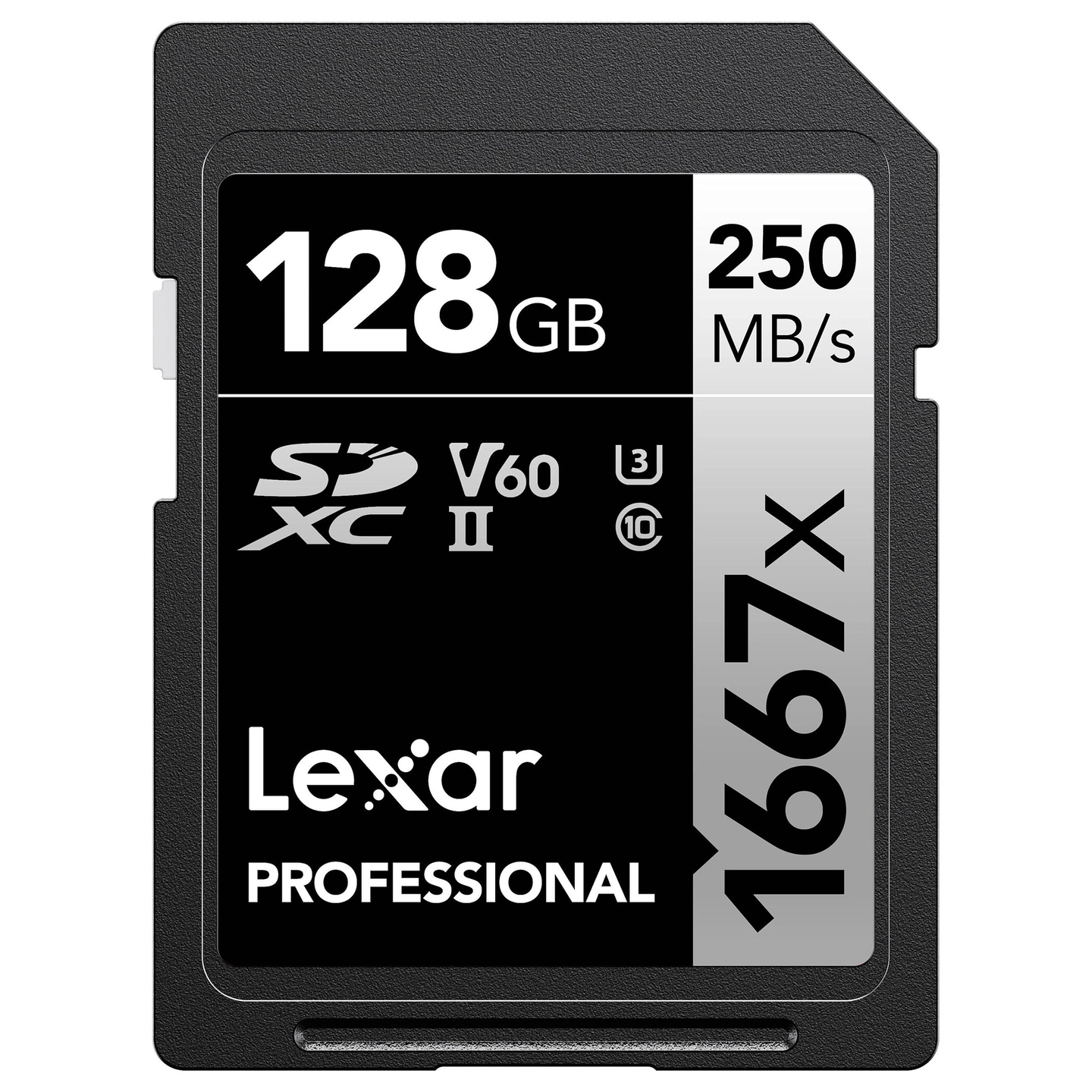 Lexar Pro 1667X SDXC UHS-II U3 128GB V60, Max Read 250 - Write 120 MB/s