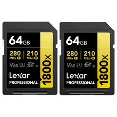 Lexar Pro 1800X SDXC UHS-II U3 64GB 2x 2-pack 64GB (V60) R280/W210