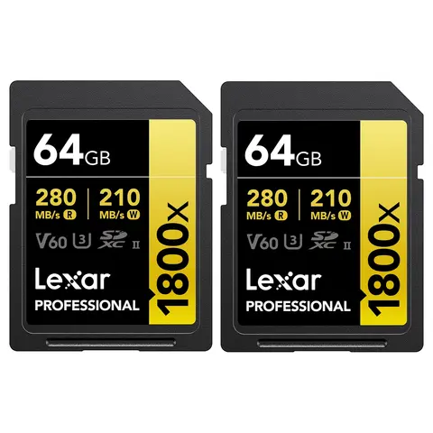 Lexar Pro 1800X SDXC UHS-II U3 64GB 2x 2-pack 64GB (V60) R280/W210