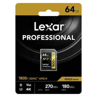 Lexar Pro 1800X SDXC UHS-II U3 64GB 64GB (V60) R280/W210