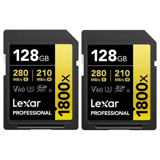 Lexar Pro 1800X SDXC UHS-II U3 128GB 2x 2-pack 128GB (V60) R280/W210