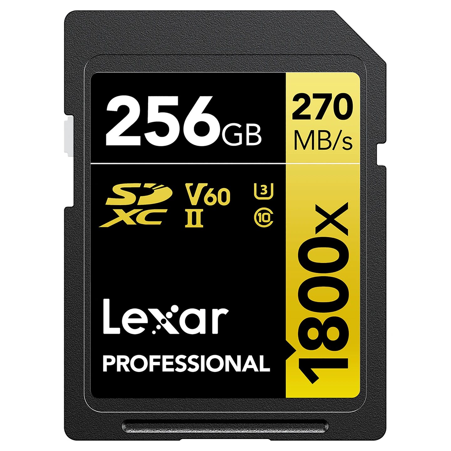 Lexar Pro 1800X SDXC UHS-II U3 256GB V60, Max Read 280 - Write 210 MB/s