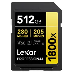 Lexar Pro 1800X SDXC UHS-II U3 512GB 512GB (V60) R280/W210