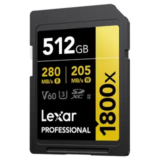 Lexar Pro 1800X SDXC UHS-II U3 512GB 512GB (V60) R280/W210