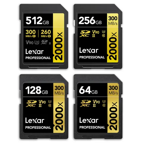 Lexar Pro 2000X SDXC UHS-II U3 (V90) R300/W260