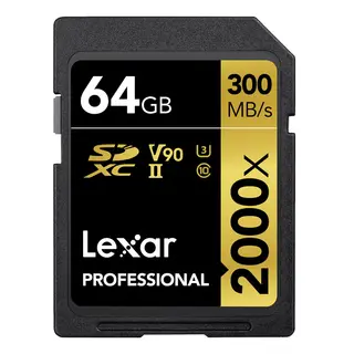 Lexar Pro 2000X SDXC UHS-II U3 64GB (V90) R300/W260