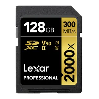 Lexar Pro 2000X SDXC UHS-II U3 128GB (V90) R300/W260