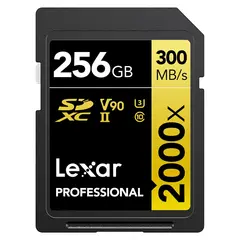 Lexar Pro 2000X SDXC UHS-II U3 256GB + Lexar kortleser SD & MicroSD USB-A