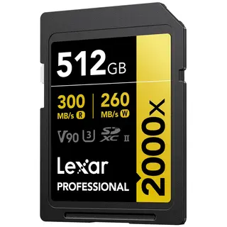 Lexar Pro 2000X SDXC UHS-II U3 512GB (V90) R300/W260