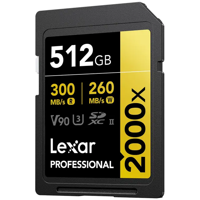 Lexar Pro 2000X SDXC UHS-II U3 512GB (V90) R300/W260 