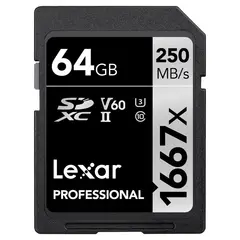 Lexar Pro 1667X SDXC UHS-II U3 64GB 64GB (V60) R250/W120