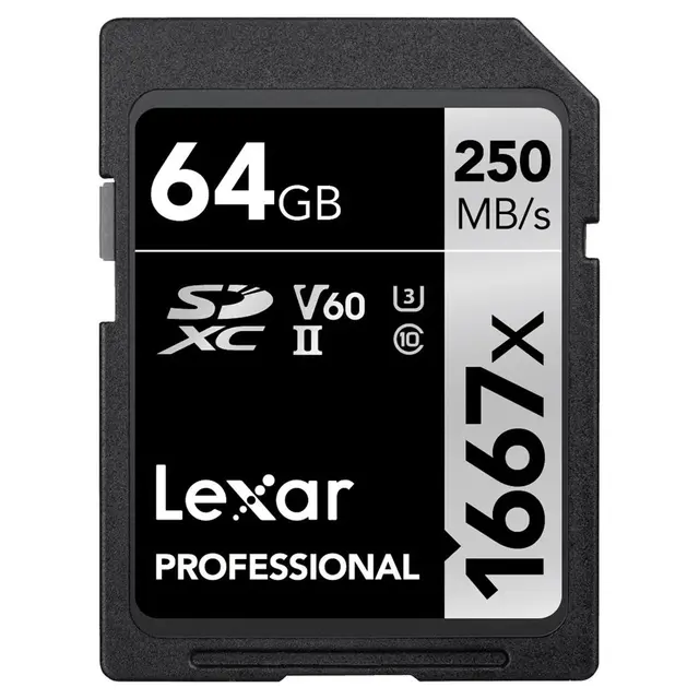 Lexar Pro 1667X SDXC UHS-II U3 64GB 64GB (V60) R250/W120 