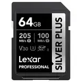 Lexar Pro Silver 1066X SDXC UHS-I 64GB V30, Max Read 205 - Write 150 MB/s