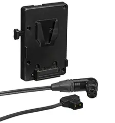 Litepanels Astra V-Mount Battery Bracket m/P-Tap to 3-pin XLR cable. V-Lock