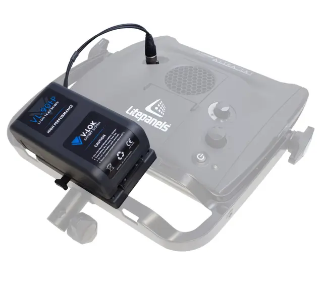 Litepanels Astra V-Mount Battery Bracket m/P-Tap to 3-pin XLR cable. V-Lock 